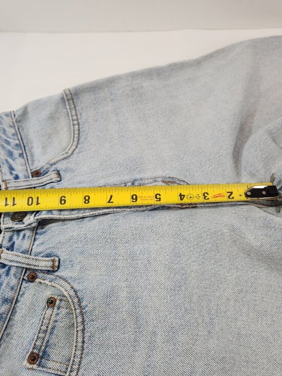 Vintage Buffalo Jeans 100% Cotton Light Wash 90s Distressed Denim Size 27 - Picture 12 of 15